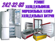 Ремонт холодильников,  холодильных витрин,  ларей,  оборудования  242-32-83 