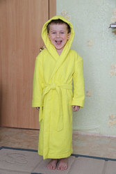 Детский махровый халат с капюшоном (100% хлопок)